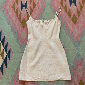 Reformation Violaine Linen Cream Minidress